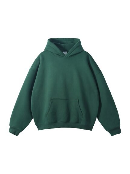 Streetwear Unisex Oversized Green Fleece Hoodie